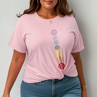 Buddha Gift Casual Colorful Circles Om Mani Padme Hum Pattern Tee T-Shirt