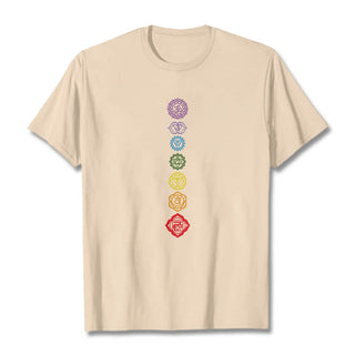 Buddha Gift Casual Colorful Circles Om Mani Padme Hum Pattern Tee T-Shirt