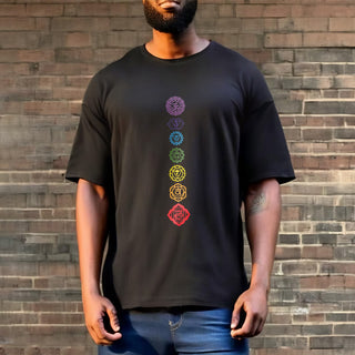 Buddha Gift Casual Colorful Circles Om Mani Padme Hum Pattern Tee T-Shirt