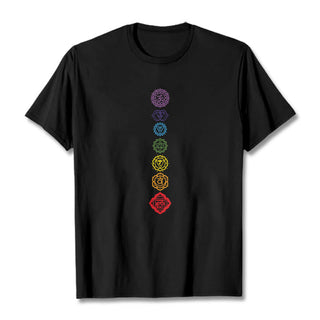 Buddha Gift Casual Colorful Circles Om Mani Padme Hum Pattern Tee T-Shirt