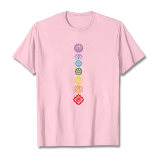 Buddha Gift Casual Colorful Circles Om Mani Padme Hum Pattern Tee T-Shirt