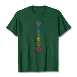 Buddha Gift Casual Colorful Circles Om Mani Padme Hum Pattern Tee T-Shirt