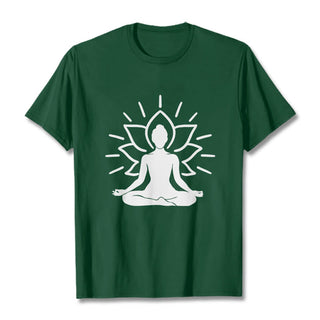 Buddha Gift Casual Meditative Figure Lotus Pattern Tee T-shirt