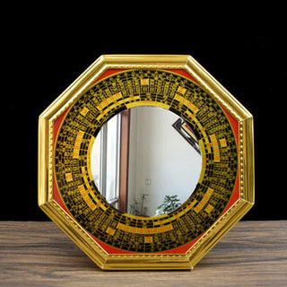 Buddha Gift Feng Shui Bagua Map Five-Emperor Coins Gourd Balance Living Room Energy Map Mirror