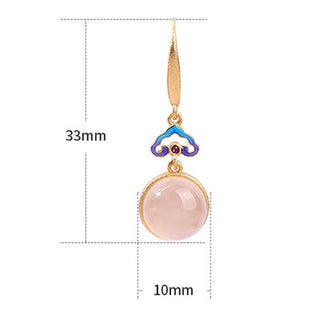 Buddha Gift 925 Sterling Silver Posts Natural Chalcedony Gold-plated Harmony Earrings