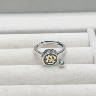 Buddha Gift Natural Om Symbol Adjustable Wealth Men's Ring