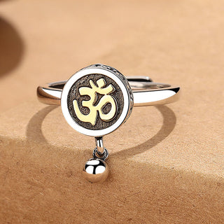 Buddha Gift Natural Om Symbol Adjustable Wealth Men's Ring