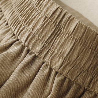 Buddha Gift 2Pcs Shirt Top 7-8 Length Skirt With Pockets Cotton Linen Clothing Women's Set