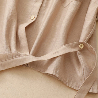 Buddha Gift 2Pcs Shirt Top 7-8 Length Skirt With Pockets Cotton Linen Clothing Women's Set