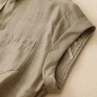 Buddha Gift 2Pcs Shirt Top 7-8 Length Skirt With Pockets Cotton Linen Clothing Women's Set