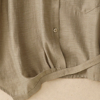 Buddha Gift 2Pcs Shirt Top 7-8 Length Skirt With Pockets Cotton Linen Clothing Women's Set