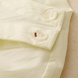 Buddha Gift 2pcs Irregular Button Design Shirt Skirt With Pockets Cotton Clothing Women's Set