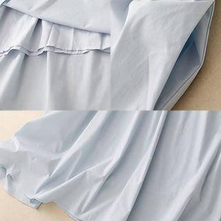 Buddha Gift 2pcs Irregular Button Design Shirt Skirt With Pockets Cotton Clothing Women's Set