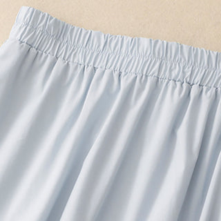 Buddha Gift 2pcs Irregular Button Design Shirt Skirt With Pockets Cotton Clothing Women's Set