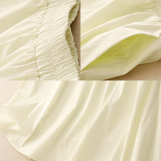 Buddha Gift 2pcs Irregular Button Design Shirt Skirt With Pockets Cotton Clothing Women's Set