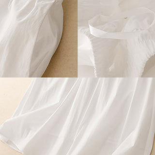 Buddha Gift 2pcs Irregular Button Design Shirt Skirt With Pockets Cotton Clothing Women's Set