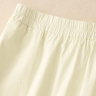 Buddha Gift 2pcs Irregular Button Design Shirt Skirt With Pockets Cotton Clothing Women's Set