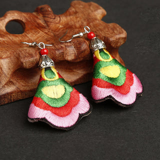 Buddha Gift Handmade Colorful Yi Embroidery Harmony Earrings