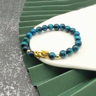 Buddha Gift Various Color Tiger Eye Beads Pixiu Wealth Courage Bracelet