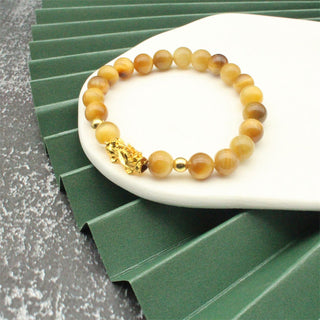 Buddha Gift Various Color Tiger Eye Beads Pixiu Wealth Courage Bracelet