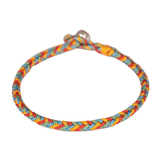 Buddha Gift 925 Sterling Silver Eight Thread Peace Knot Colorful Rope Luck Braided Bracelet