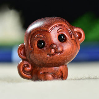 Buddha Gift Green Sandalwood Small Leaf Red Sandalwood Cute Monkey Animals Peace Decoration