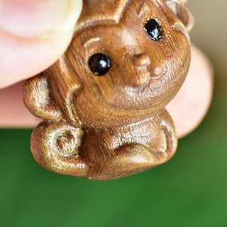 Buddha Gift Green Sandalwood Small Leaf Red Sandalwood Cute Monkey Animals Peace Decoration
