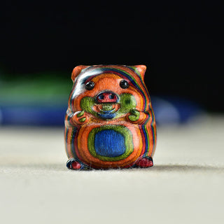 Buddha Gift Green Sandalwood Small Leaf Red Sandalwood Cute Pig Animals Positive Decoration