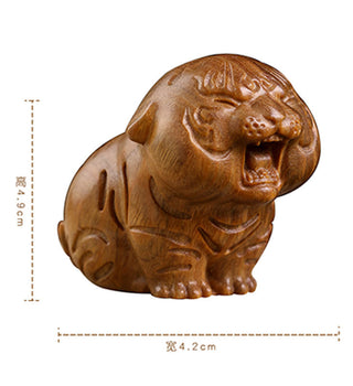 Buddha Gift Green Sandalwood Cute Tiger Animals Positive Decoration