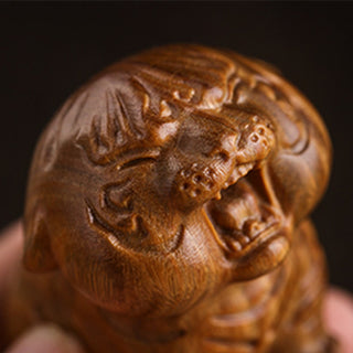 Buddha Gift Green Sandalwood Cute Tiger Animals Positive Decoration