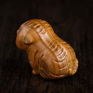 Buddha Gift Green Sandalwood Cute Tiger Animals Positive Decoration