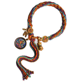 Buddha Gift Thangka Tibetan Chinese Zodiac Zakiram Colorful Rope Connection String Bracelet