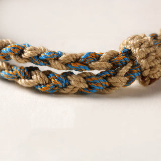 Buddha Gift Handmade Tibetan Dzi Bead Wealth Protection Braided String Bracelet