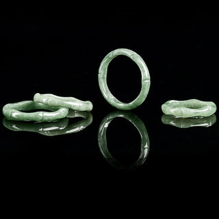 Buddha Gift Natural Bamboo Design Jade Abundance Ring