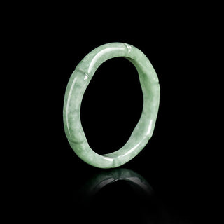 Buddha Gift Natural Bamboo Design Jade Abundance Ring