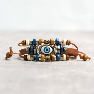 Buddha Gift Tibetan Evil Eye Leather Adjustable Protection Bracelet