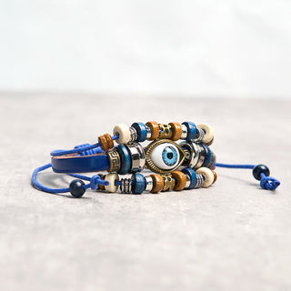 Buddha Gift Tibetan Evil Eye Leather Adjustable Protection Bracelet