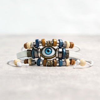 Buddha Gift Tibetan Evil Eye Leather Adjustable Protection Bracelet