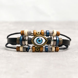 Buddha Gift Tibetan Evil Eye Leather Adjustable Protection Bracelet