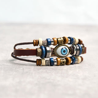 Buddha Gift Tibetan Evil Eye Leather Adjustable Protection Bracelet