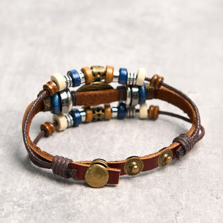 Buddha Gift Tibetan Evil Eye Leather Adjustable Protection Bracelet