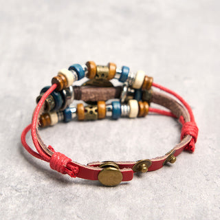 Buddha Gift Tibetan Evil Eye Leather Adjustable Protection Bracelet