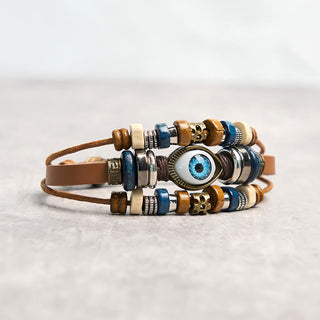 Buddha Gift Tibetan Evil Eye Leather Adjustable Protection Bracelet