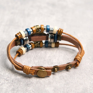 Buddha Gift Tibetan Evil Eye Leather Adjustable Protection Bracelet