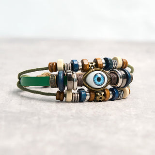 Buddha Gift Tibetan Evil Eye Leather Adjustable Protection Bracelet