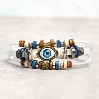 Buddha Gift Tibetan Evil Eye Leather Adjustable Protection Bracelet