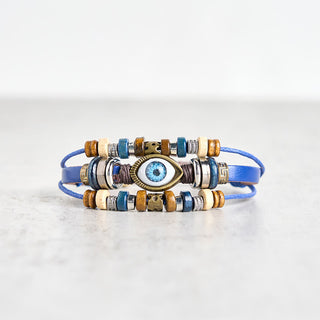 Buddha Gift Tibetan Evil Eye Leather Adjustable Protection Bracelet