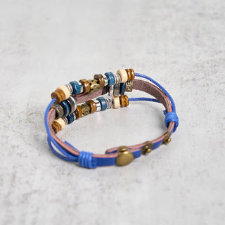 Buddha Gift Tibetan Evil Eye Leather Adjustable Protection Bracelet