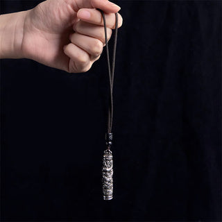 Buddha Gift Copper Fu Character Dragon Pattern Balance Pendant Necklace