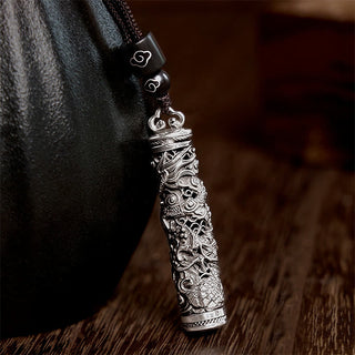 Buddha Gift Copper Fu Character Dragon Pattern Balance Pendant Necklace